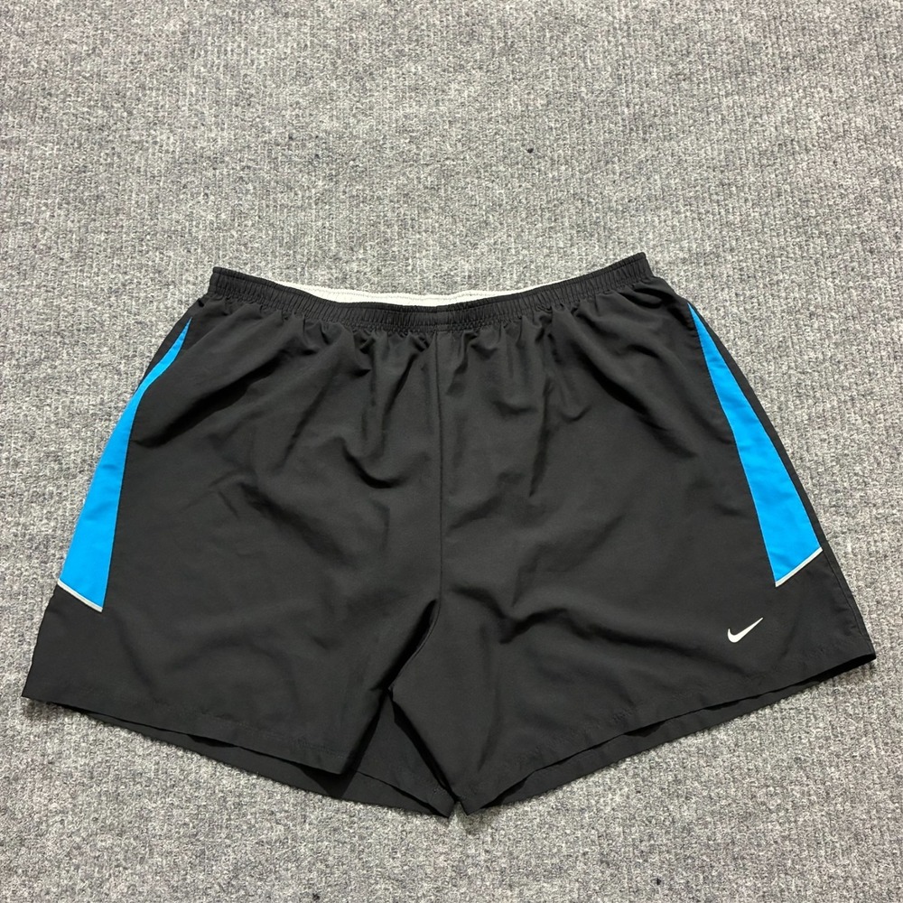 Nike Performance Mens Shorts Size‎ 2XL Black Blue Pull On Stretch Athletic